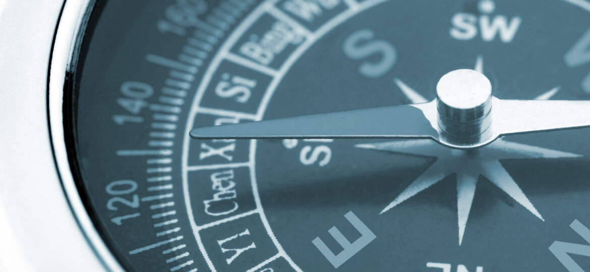 compass closeup blue toned