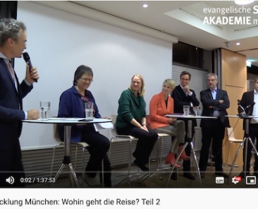 Podiumsdiskussion in der Evangelischen Stadtakademie zum Thema Stadtentwicklung in München