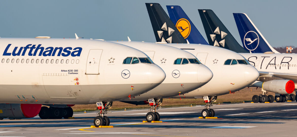 Lufthansa Airplanes grounded at Frankfurt