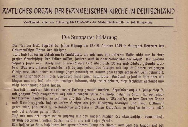 12587 - 75 Jahre Stuttgarter Schuldbekenntnis