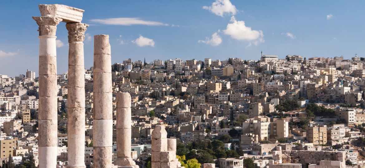 Roman temple of Hercules in the Amman Citadel in Jordan